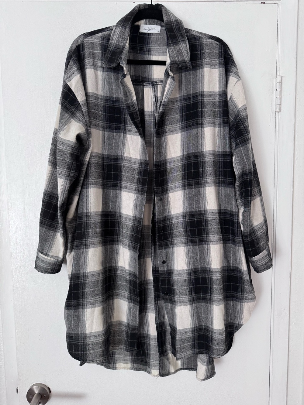 Carly Jean Los Angeles Plaid Flannel Tunic Shirt